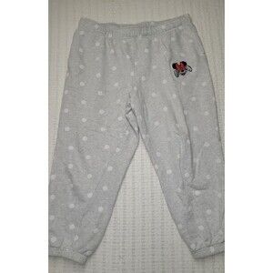 Disney Minnie Mouse Jogger Sweatpants Womens Medium Pocket Printed Gray
